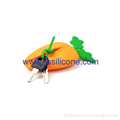 Carrot Shaped Silicone Keychain 